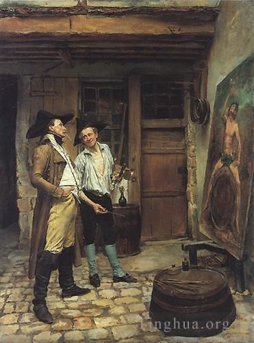 Jean-Louis Ernest Meissonier Peinture à l'huile - Le peintre d'enseignes