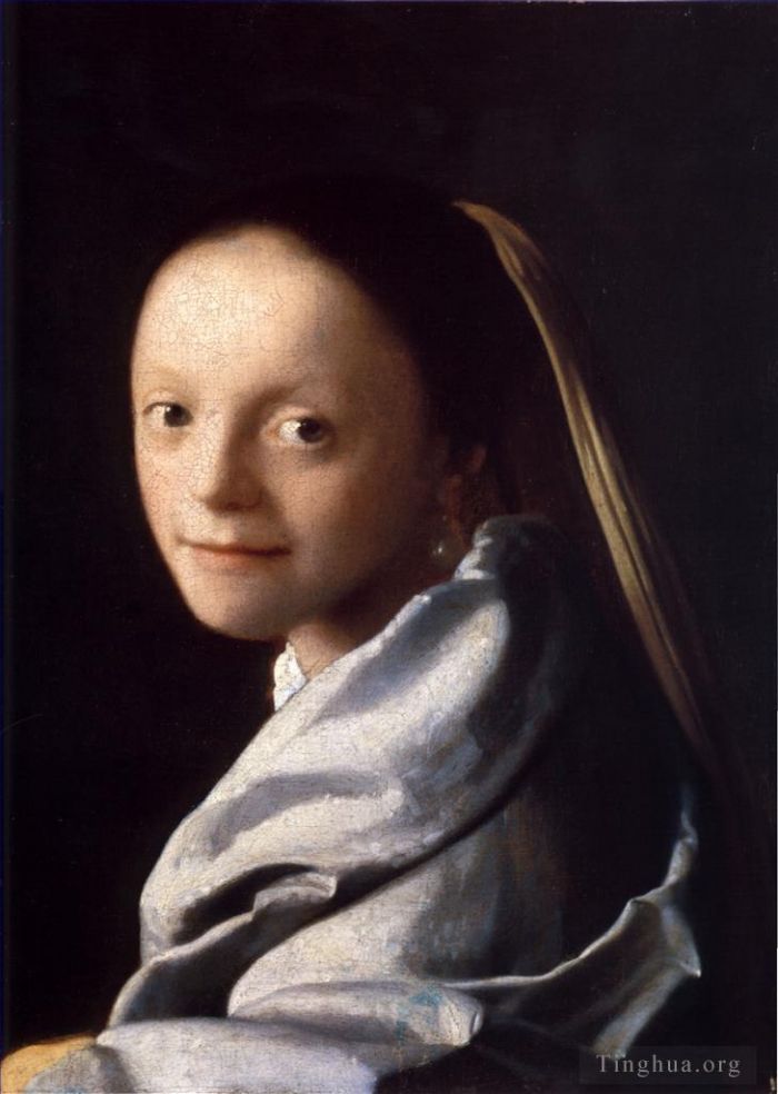 Johannes Vermeer Peinture à l'huile - Étude d'une jeune femme