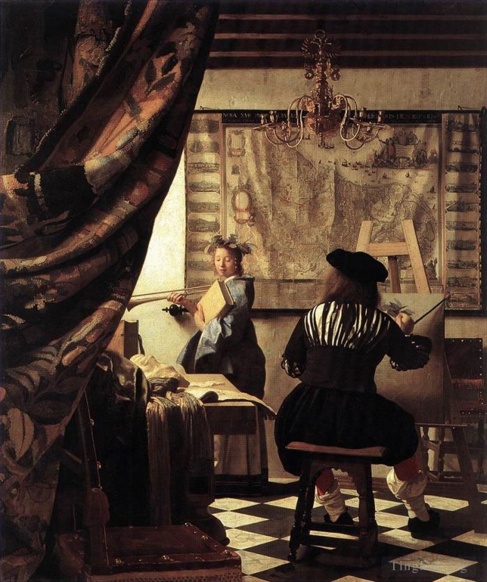 Johannes Vermeer Peinture à l'huile - L'art de la peinture