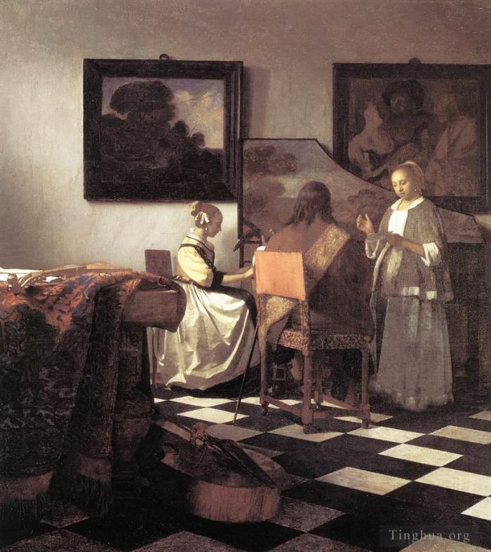 Johannes Vermeer Peinture à l'huile - Le concert