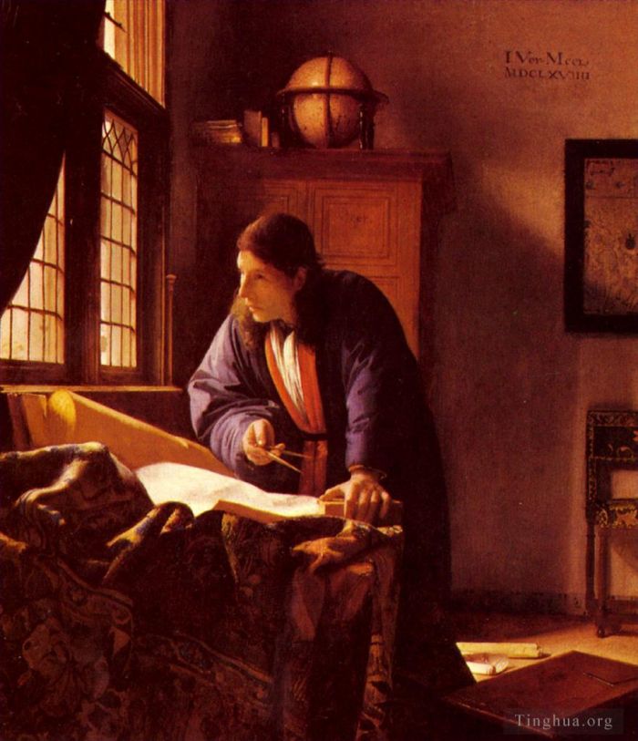 Johannes Vermeer Peinture à l'huile - Le géographe