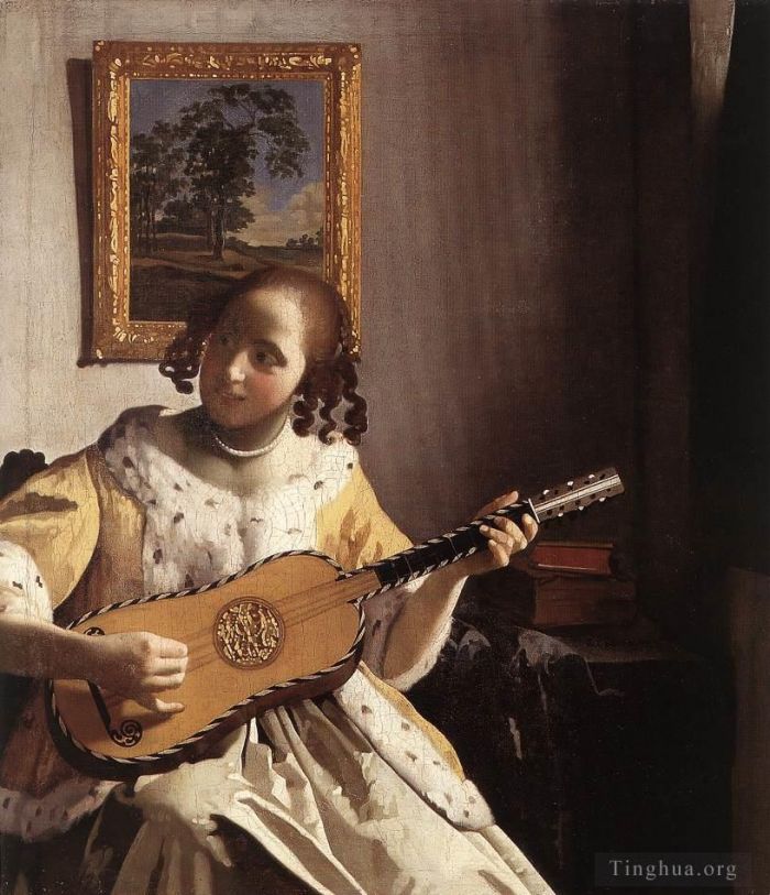 Johannes Vermeer Peinture à l'huile - Le guitariste
