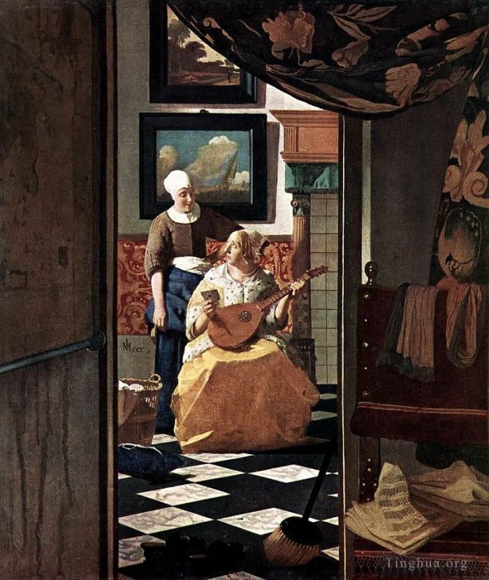 Johannes Vermeer Peinture à l'huile - La lettre d'amour