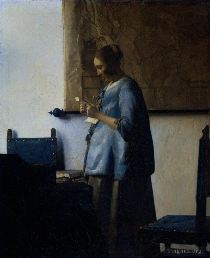 Johannes Vermeer Peinture à l'huile - Femme lisant une lettre