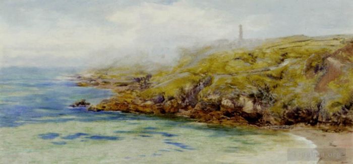 John Brett Peinture à l'huile - Baie de Fermain Guernesey