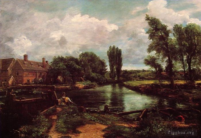 John Constable Peinture à l'huile - Un moulin à eau