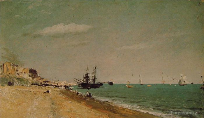 John Constable Peinture à l'huile - Plage de Brighton avec Colliers