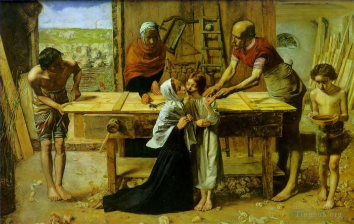 John Everett Millais Peinture à l'huile - Christ charpentier