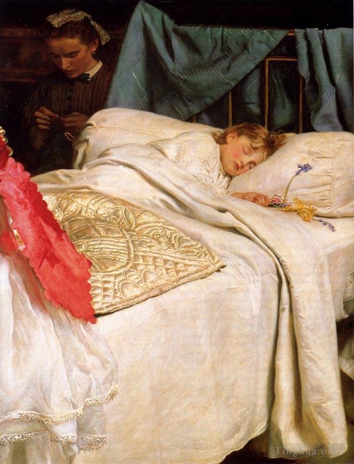 John Everett Millais Peinture à l'huile - Dormir
