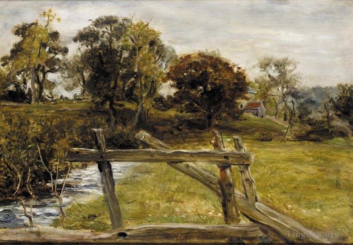 John Everett Millais Peinture à l'huile - Vue près du paysage de Hampstead John Everett Millais
