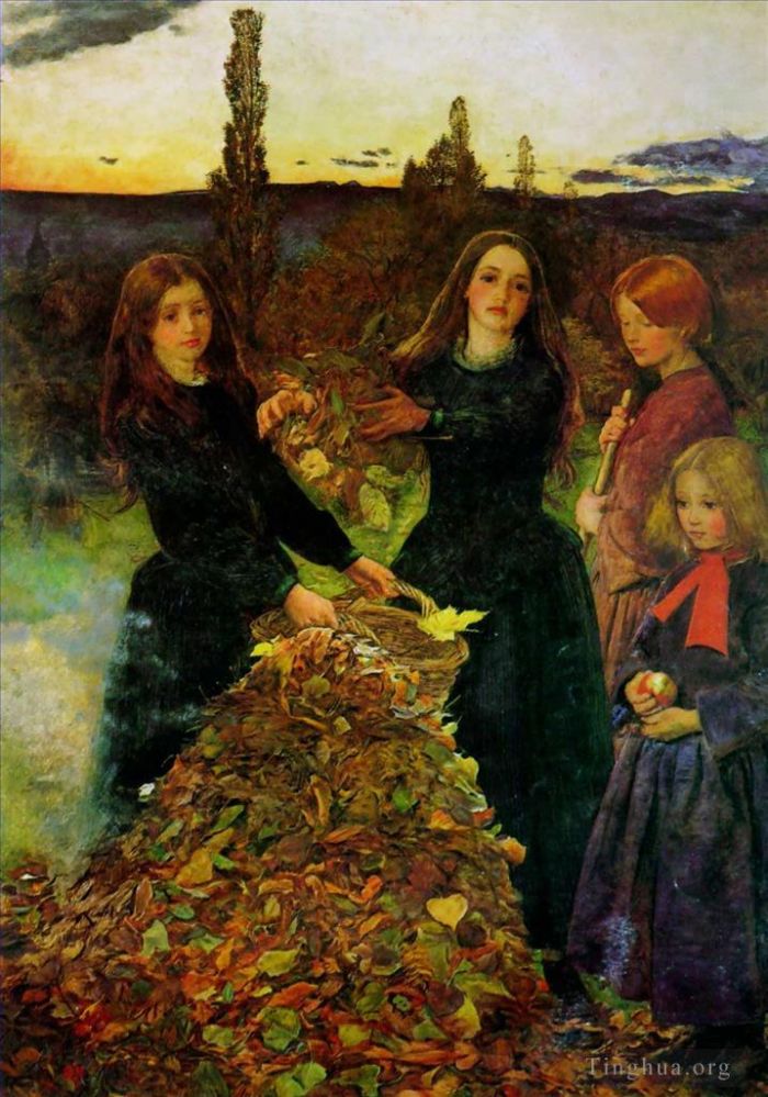 John Everett Millais Peinture à l'huile - Feuilles d'automne