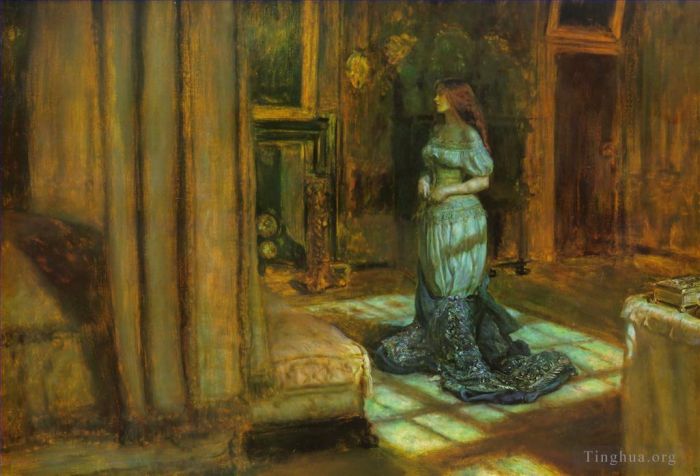 John Everett Millais Peinture à l'huile - La veille de Saint Agnus