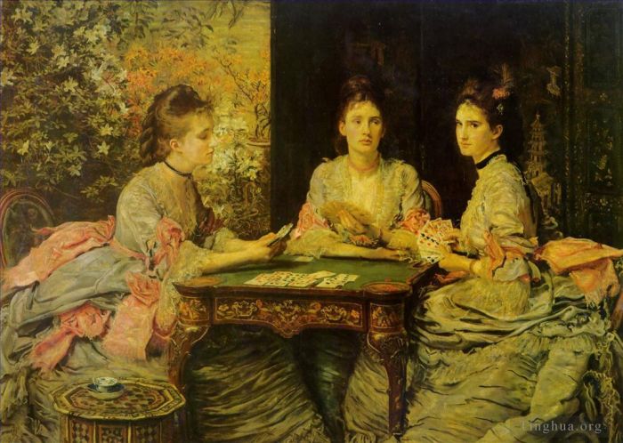 John Everett Millais Peinture à l'huile - Les coeurs sont des atouts