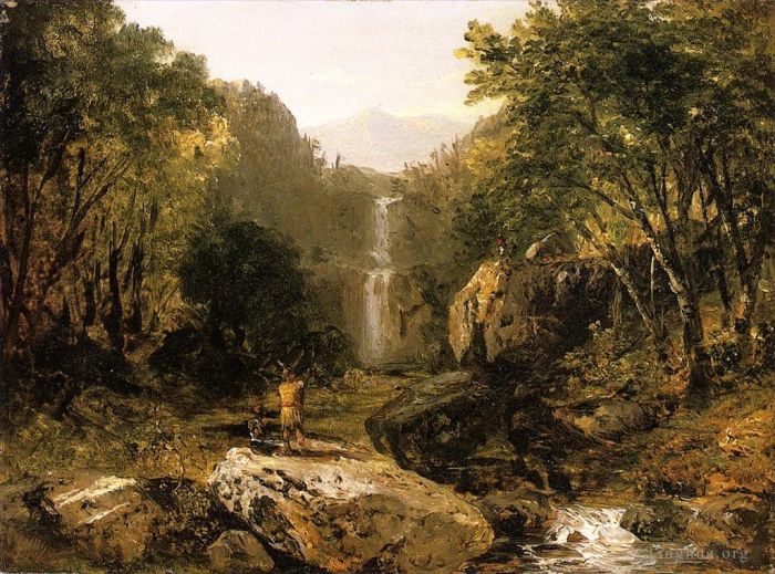 John Frederick Kensett Peinture à l'huile - Paysage de montagne Catskill