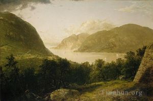 John Frederick Kensett œuvres - Scène de la rivière Hudson