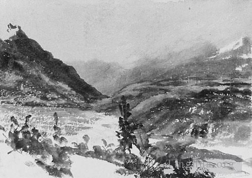 John Frederick Kensett Peinture à l'huile - Paysage de montagne Lombardie