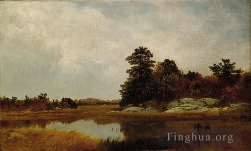John Frederick Kensett Peinture à l'huile - Octobre dans les marais