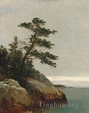 John Frederick Kensett Peinture à l'huile - Le vieux pin Darien Connecticut