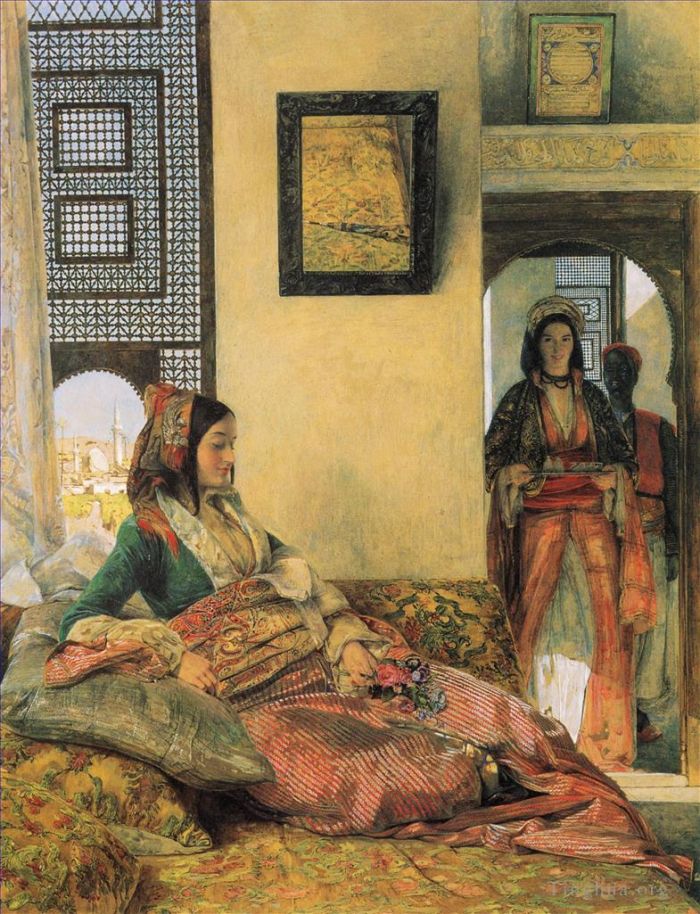 John Frederick Lewis Peinture à l'huile - La vie dans le harem du Caire