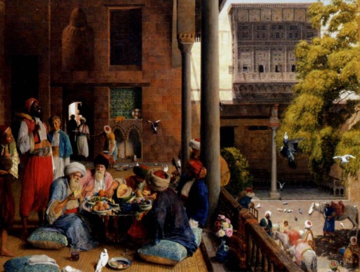 John Frederick Lewis Peinture à l'huile - Le repas de midi au Caire