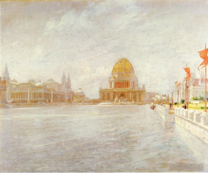 John Henry Twachtman Peinture à l'huile - Exposition colombienne mondiale de la Cour d'honneur