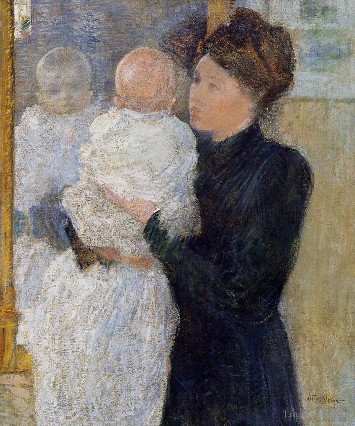 John Henry Twachtman Peinture à l'huile - Mère et l'enfant