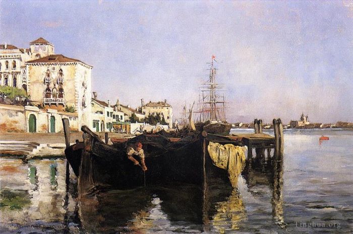 John Henry Twachtman Peinture à l'huile - Vue de Venise