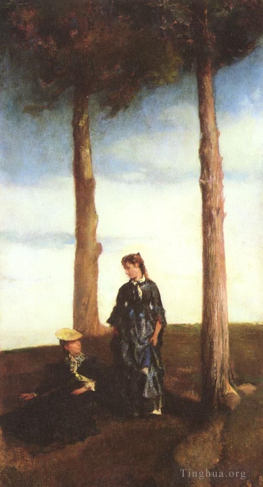 John LaFarge Peinture à l'huile - Sommet d'une colline 1862