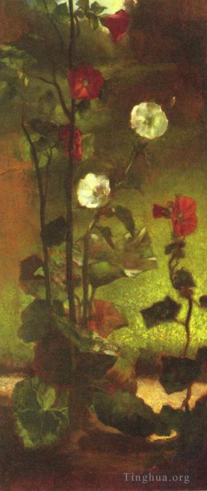 John LaFarge œuvres - Fleur de roses trémières