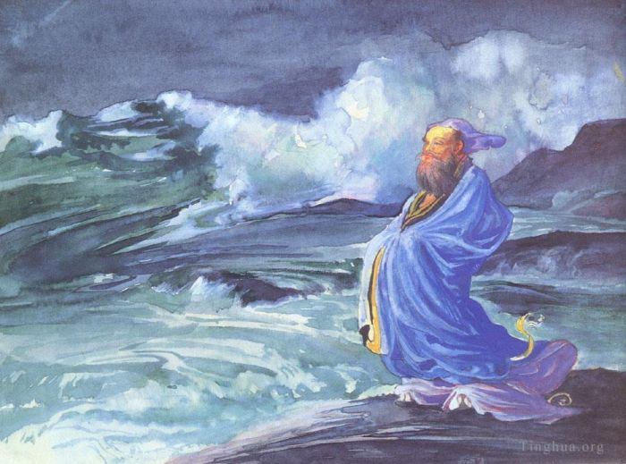 John LaFarge Types de peintures - Un Rishi appelant à une tempête