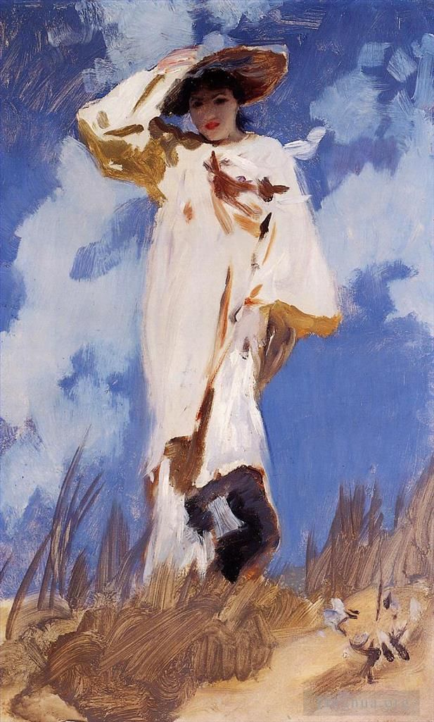 John Singer Sargent Peinture à l'huile - Un coup de vent
