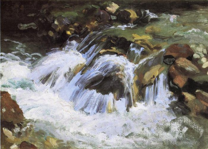 John Singer Sargent Peinture à l'huile - Un ruisseau de montagne au Tyrol