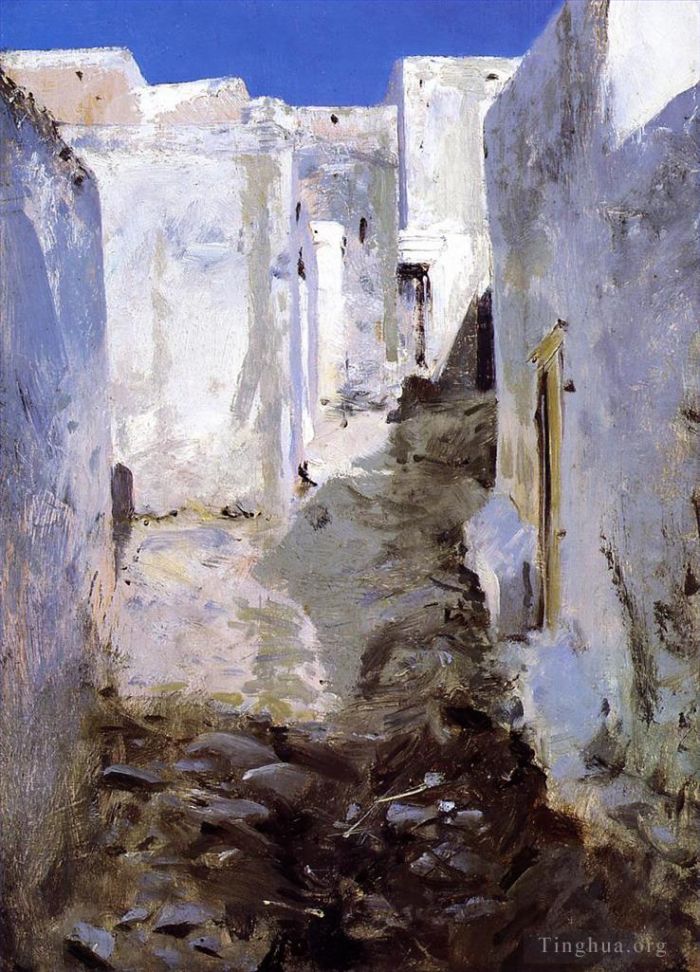 John Singer Sargent Peinture à l'huile - Une rue à Alger