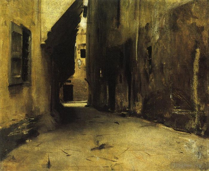 John Singer Sargent Peinture à l'huile - Une rue à Venise2
