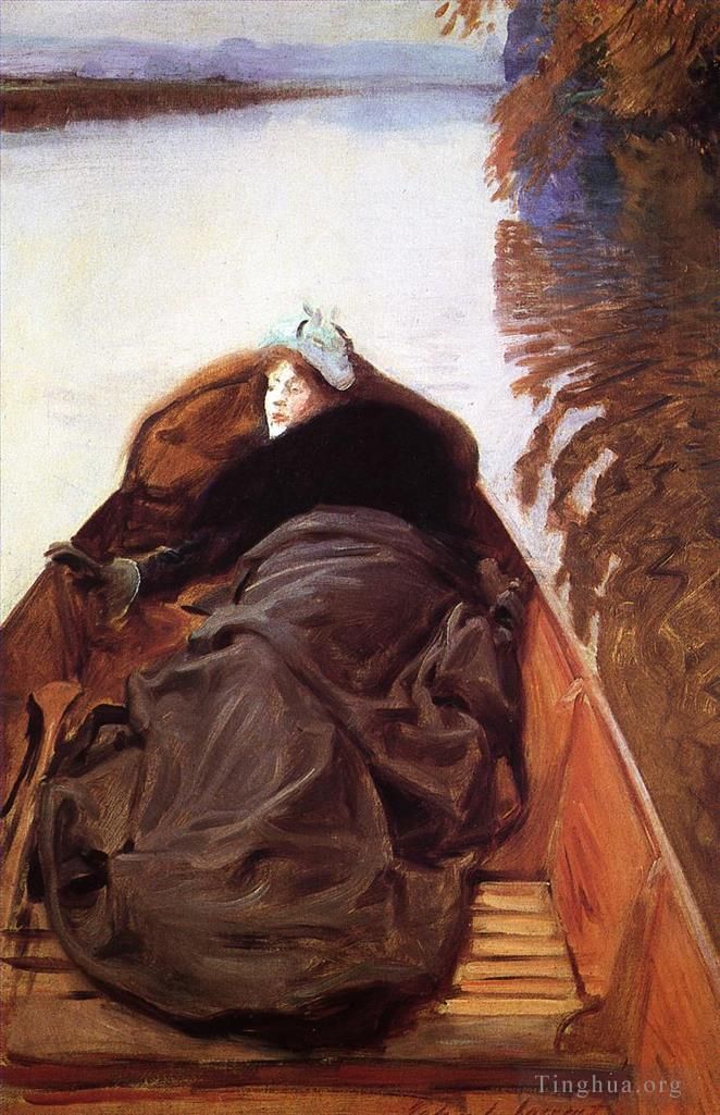 John Singer Sargent Peinture à l'huile - Automne sur la rivière alias Miss Violet Sargent