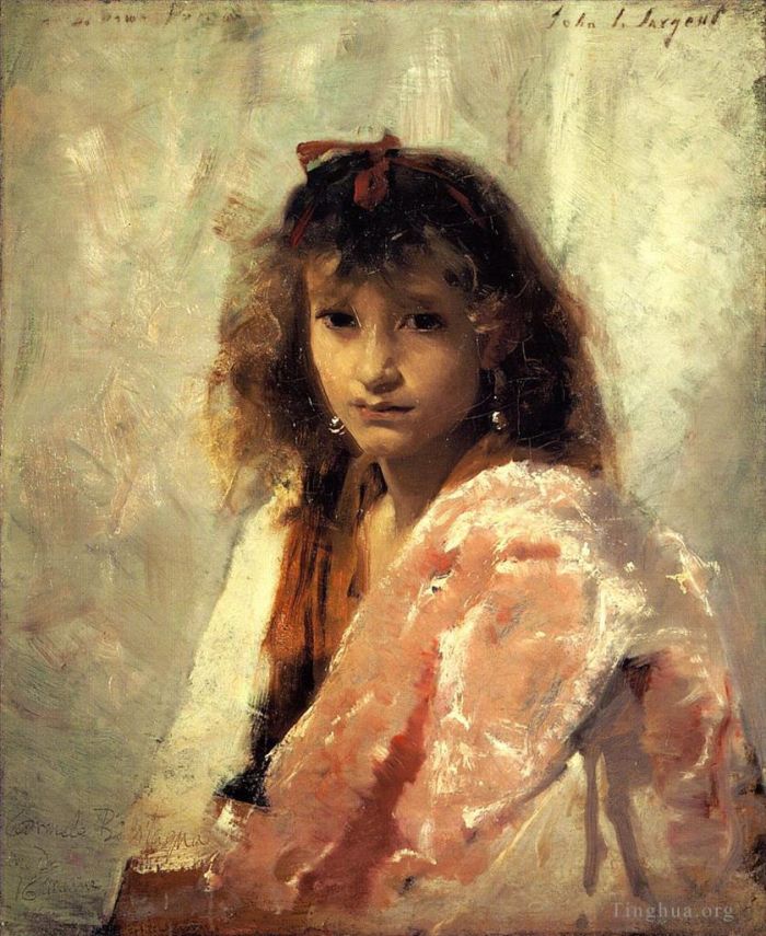John Singer Sargent Peinture à l'huile - Portrait de Carmela Bertagna