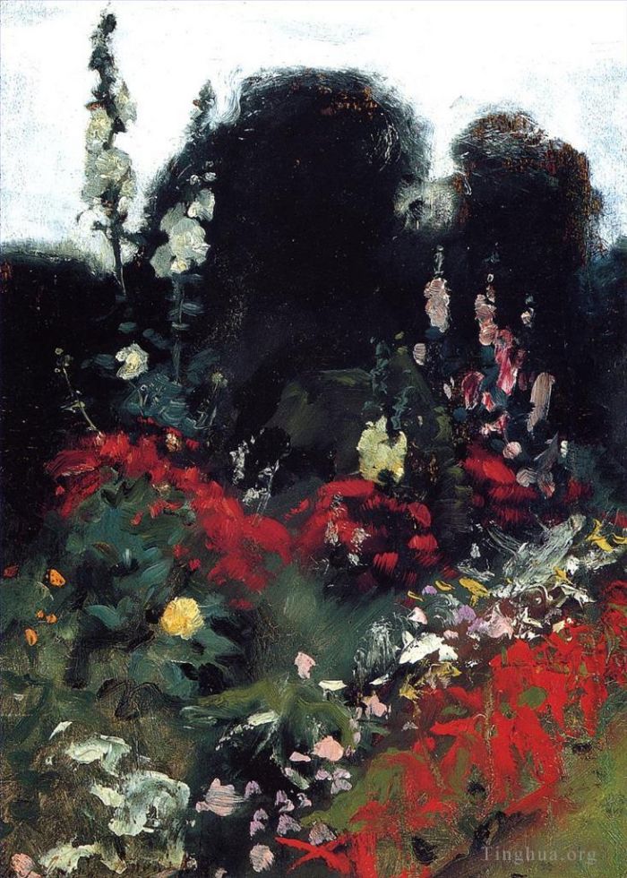 John Singer Sargent Peinture à l'huile - Coin d'un jardin
