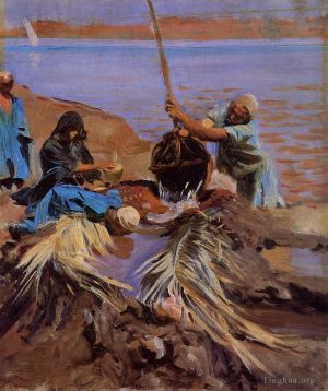 John Singer Sargent œuvres - Égyptiens puisant l'eau du Nil