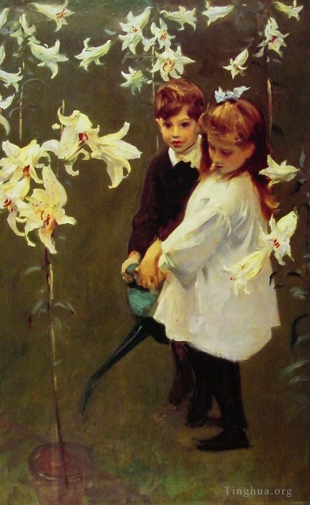John Singer Sargent Peinture à l'huile - JardinÉtude des enfants Vickers