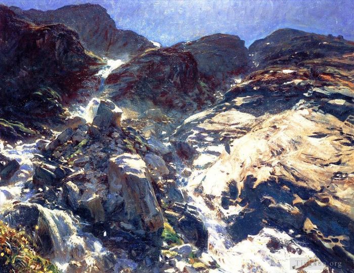 John Singer Sargent Peinture à l'huile - Ruisseaux de glaciers