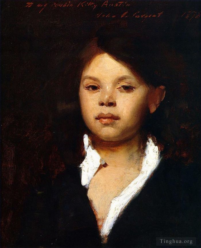 John Singer Sargent Peinture à l'huile - Portrait d'une jeune fille italienne