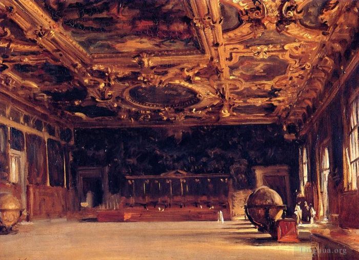John Singer Sargent Peinture à l'huile - Intérieur du Palais des Doges