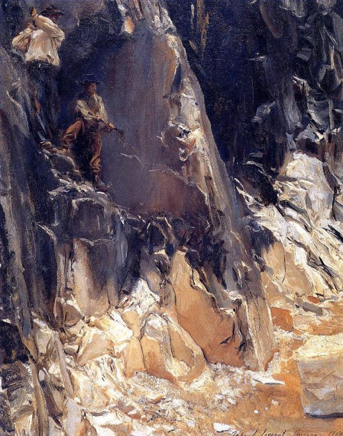 John Singer Sargent Peinture à l'huile - Carrières de marbre à Carrare portrait