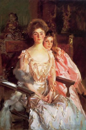 John Singer Sargent œuvres - Portrait de Mme Fiske Warren et de sa fille Rachel