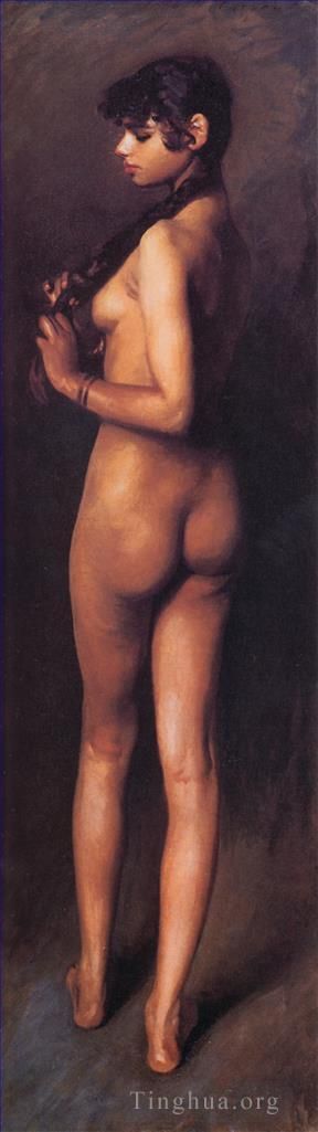 John Singer Sargent Peinture à l'huile - Fille égyptienne nue