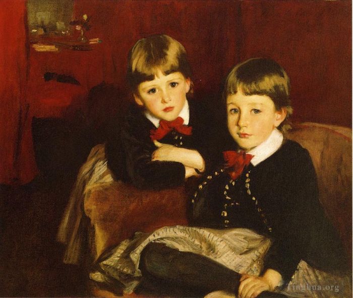 John Singer Sargent Peinture à l'huile - Portrait de deux enfants alias les frères Forbes