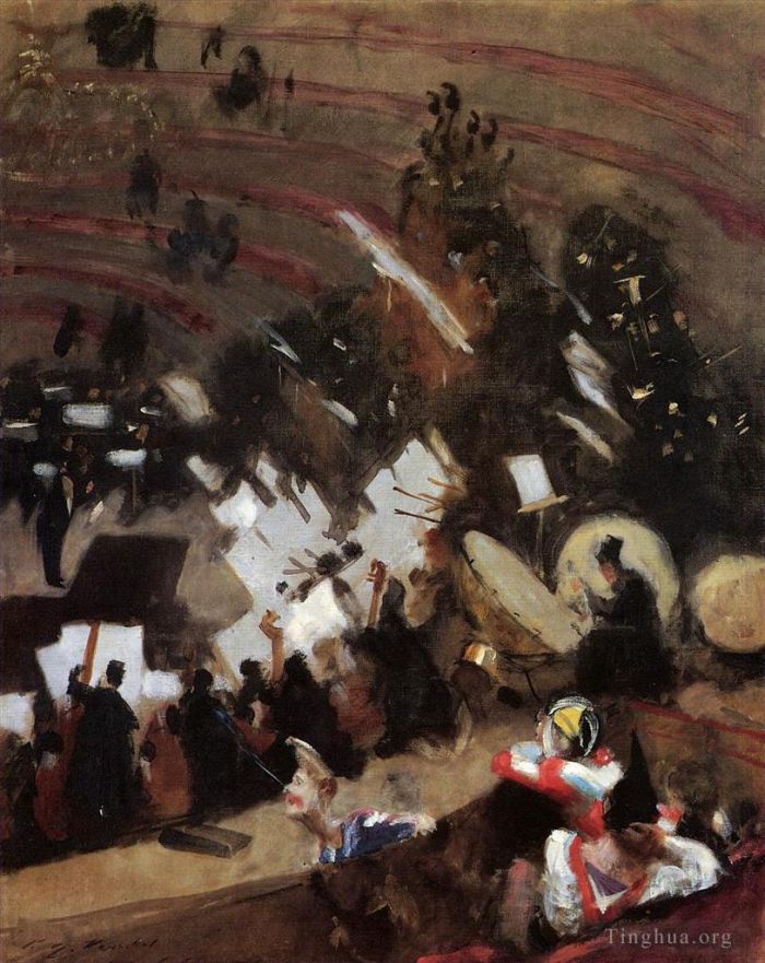 John Singer Sargent Peinture à l'huile - Répétition de l'Orchestre Pas de Loup au Cirque d'Hiver