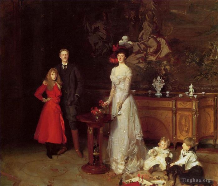 John Singer Sargent Peinture à l'huile - Sir George Sitwell Lady Ida Sitwell et sa famille