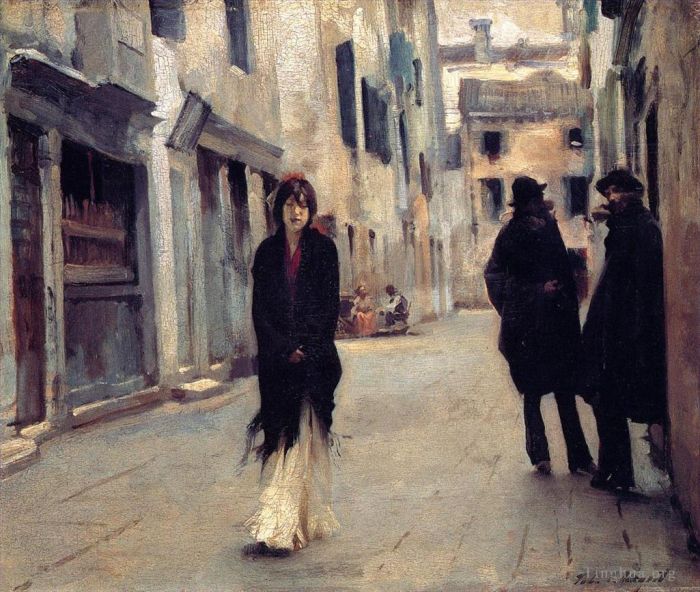 John Singer Sargent Peinture à l'huile - Rue de Venise