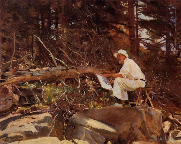 John Singer Sargent Peinture à l'huile - L'artiste dessine